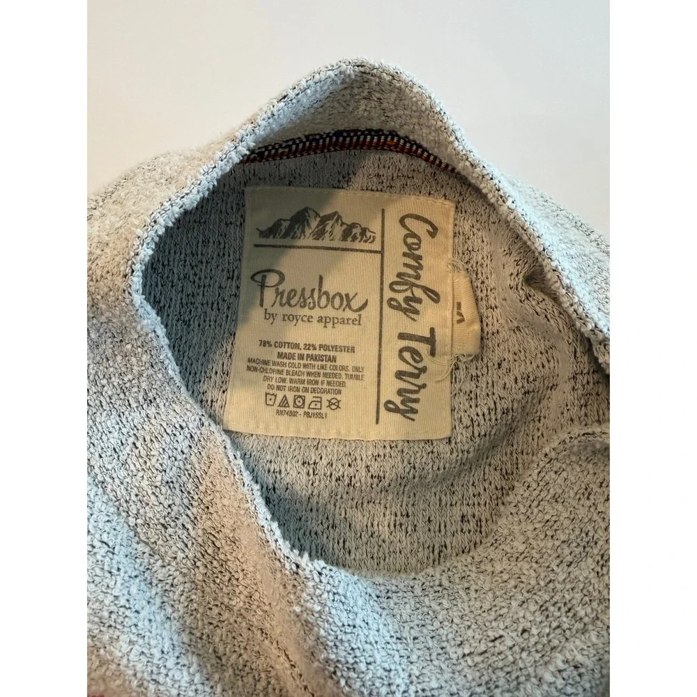 Pressbox Oklahoma Sooners Comfy Terry Sweatshirt Grey Womens L Boomer Sooner - Picture 7 of 7